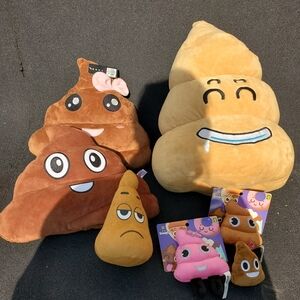 Poop emoji plushie set - set of 7 + 3 non-plushies